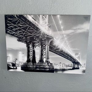 Brooklyn Bridge Night View Artwork Canvas
